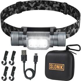 Slonik 313036240280 Rechargeable Headlamp For Adults - 1000 Lumens Bright 60 Ft Beam Led Flas