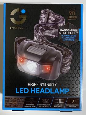 Stg-7019-tx Smart Gear Dual Color Led Headlamp - Hi-intensity 90 Lumens Hunting Camping New