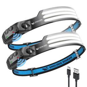 Td-0123-wh-2p Smiling Shark Lampara De Cabeza Gran Angular 2 Unidades Recargable Para Senderismo Pro