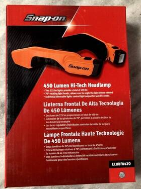 Echdf042o Snap-on New Orange 450 Lumen Hi-tech Headlamp