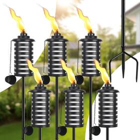 Dc-cltk-06-bs Snogswog Citronella Torches For Outside Set Of 6 White 16 Oz Outdoor Garden