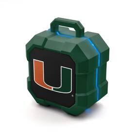 Ncaa-btx2-txt Soar Ncaa Unisex Shockbox Led Wireless Bluetooth Speaker Miami Hurricanes