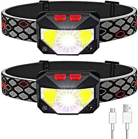 1100 Soft Digits Headlamp Rechargeable 2-pack Led Headlight Lumens Usb Head