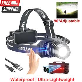 43-066 Sogdeco 150000lm Led Rechargeable Headlamp Super Bright Zoomable Adjustable Flashlights