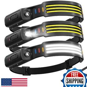 B0fwblzgtn Sogdeco 3-pack Rechargeable Headlamps 230 Wide Beam Led Headlight 5 Modes