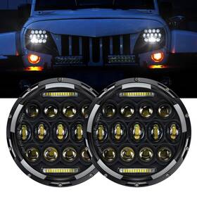 Spead-vmall 750266736693 Dot Approved Led Headlight 7 Inch 75w Round Headlamp With Daytime Running Lig