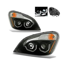 22-fc08-pbc-p-a Sppc Black Projector Headlights Assembly Set For Freightliner Cascadia Pair