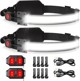 Spriak 445003175134 Led Headlamp Usb Rechargeable 1000lumen 230 Wide-beam Headlight With Red Ta