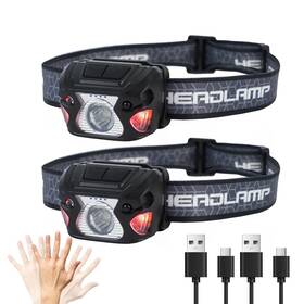Srskymy 607605370707 2 Sets High-end Comfortable Camping And Work Headlamp Long Endurance Lighting