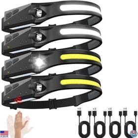 B0djgnrmm6 Stanley 4-pack Rechargeable Led Headlamps 230 Wide Beam Motion Sensor 5 Modes