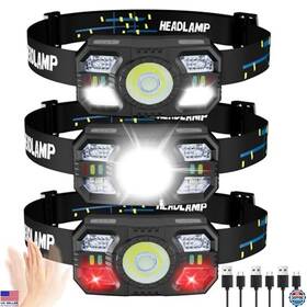 B0ds5ttwt4 Stanley 3 Pack Rechargeable Headlamp 1200 Lumens Led Red Light Motion Sensor