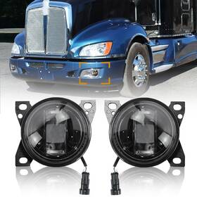 T660 Sterlix 711271170988 Blcak 12v Led Fog Lights Compatible With Peterbilt 579 587 Kenworth 2013