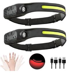 Stm Leaders 704260714379 Led Rechargeable Headlamp 270 Wide Beam Headlight 7 Modes White / Red Ligh