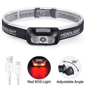 Ip54 Sunbrella Hl14 5 Modes 500 Lumen Rechargeable Head Lamp With Red Light Waterproof