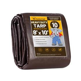 Tarp0810brsi-180 Sunlitap 10 Mil Heavy Duty Waterproof Tarps 8x10 Ft Finished Size Premium Tarp