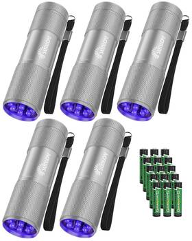 Sdt-uv9l400-sl Sunloy Uv Flashlight Black Light Lights 5 Pack 9 Led 395nm Ultraviolet Blackligh