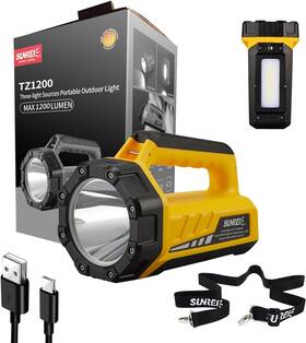 Su-tz1200 Sunrei Rechargeable Led 1200lm Flashlight 8 Light Modes Portable Camping Lan
