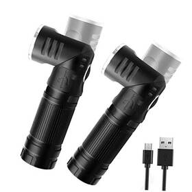 Ht0092-2pc Suobo Tools Rechargeable Led Flashlights 500 High Lumens Super Bright Magnetic Flashlight
