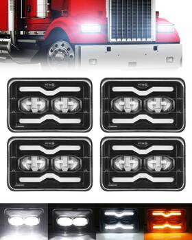 Cl1395 Suparee 4pcs 4x6 Led Headlights Dot Rectangular Truck With Hi
