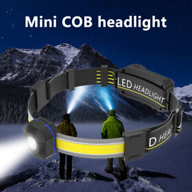 Super Bright Headlight Head Torch Led Cob Usb Rechargeable Headlamp 10 Mode New