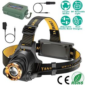 Super Bright Led Head Lamp Adjustable Rechargeable Spotlight Floodlight With Box