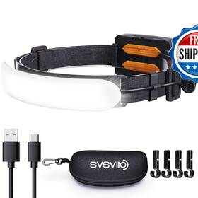 B0cf9s3vk4 Svsviio Rechargeable Headlamp Pro5000mah 1500 Lumen Super Bright 230beam Led