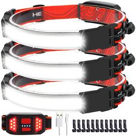 Swanlake 331612159741 3x Rechargeable Head Lamp Wear Hard Hat Light 230 Illumination Lightweight Headl
