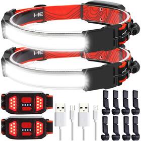 Swanlake 414852165213 Led Rechargeable Head Lamp 230 Illumination Wide Beam Hard Hat Headlamp Flashli
