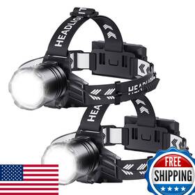 B0fhzy133q Swza 2-pack 2000 Lumens Rechargeable Headlamps For Adults 7 Modes Usb-c Fast Charge