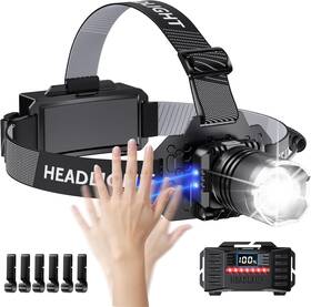 T182 Swza Super Bright Headlamp Rechargeable- Led Head Light Zoom Lamp With Sensor M