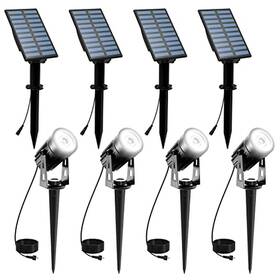 Ts-s42 T-sunus Solar Spot Lights Outdoor White Christmas 4 Pack Ip65 Waterproof Land