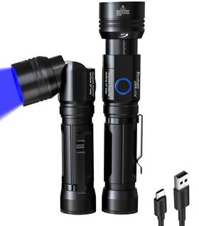 Uva70 Tacteagle 365nm Black Light Uv Flashlight Rechargeable 105 Adjustable Head And Zoomable