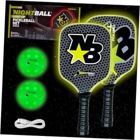 Tangle Inc 723459127400 Pickleball Set - 2 Led Paddles With Light Up Pickleballs