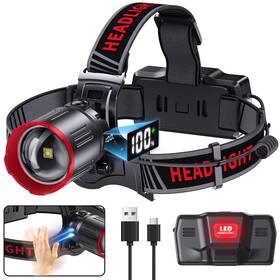 Tdt 786552194946 Head Lamps Led Rechargeable Hardhat Headlamp Super Bright 6 Modes Zoomable