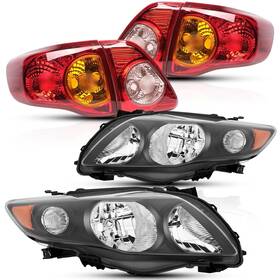 Ak-yb-c091012 Teilando 6pcs Headlights And Tail Lights Combo Assembly Set For 2009 2010 Toyota Corolla