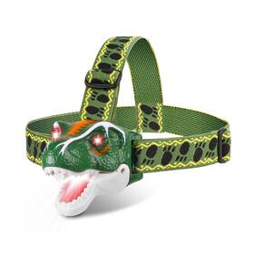 0099 Tigtecgame Led Kids Headlamp Battery Powered Flashlight T Rex Dinos... Fast Ship