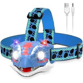 Mq-08f Tigtecgame Ankylosaurus Kids Headlamp - Dinosaur Rechargeable For Ki
