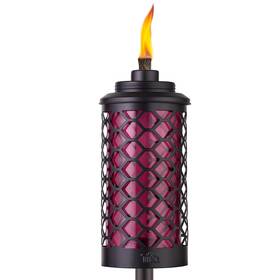 1120111 Tiki Convertible 65 Inch Honeycomb Glass Torch Burgundy Outdoor Decorative Lighti