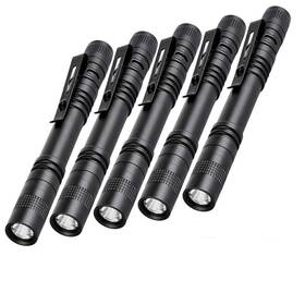 Tileon 671423079500 Pen Flashlight 5pcs Led Light Flashlights With Clip Mini Pocket Flashligh