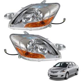 Qda-1195431-430627-tjh Tjhsm 1 Pair Headlight Assembly Headlamp Driver And Passenger Side Chrome Clear Len