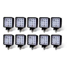 Tmh-led-48w Tmh Pack Of 10 48w Square Shape 60 Degree Led Work Light Flood Lamp Driving
