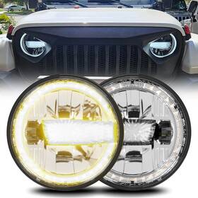 Topautogear 798476601066 1000% Bright 7 Inch Round Led Headlight H6024 For Car Dot Anti-glare Drl Tur