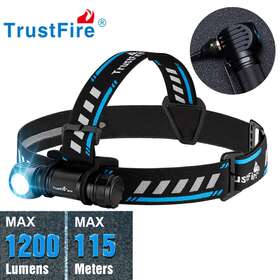 Trustfire 727567590408 Led Headlamp 1200lumen Rechargeable Right Angle Waterproof Flashlight Head Light