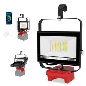 Ts-f0430-60-lc-mk Tsuneslux 60w 6000lm Cordless Work Light Compatible With Milwaukee 18v Battery