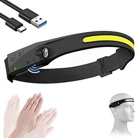 Tuccor 011130262047 Led Rechargeable Headlamp Adults Waterproof Strip Lamp Head 230 Wide