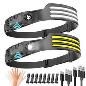 Td004c Tuof Led Headlamp Rechargeable Outdoor 270 Beam Cob Super Bright Head 5 Modes
