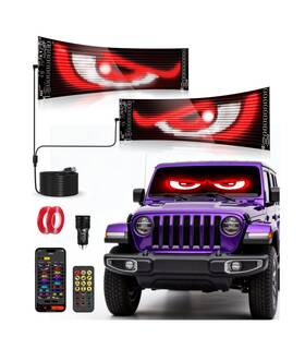 Windshield-2pc Turn Raise 23.43x4.72in Devil Eyes Light For 23.43 Inch X4.72 Waterproof Programmable Led