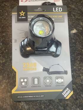 U.s.army 082056537716 18w Led 2500 Lumens Aluminum Rechargeable Head Light New Sealed