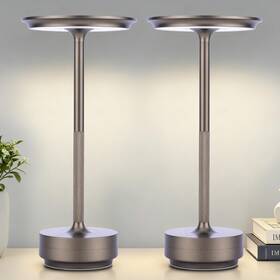 U106c-gold Udouto 2-pack Coffee Rechargeable Table Lamps Cordless Led Lights With Touch Di