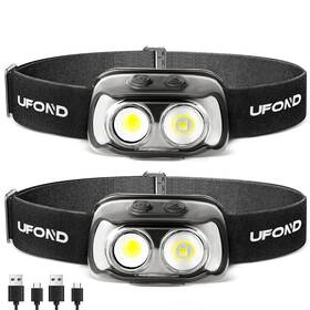 Xy0018 Ufond Led Headlights 2-pack 1000 Lumen Motion Sensor Headlamp Rechargeble Usb